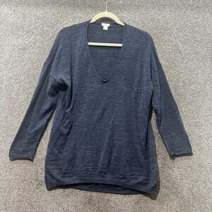 J. Crew Navy Blue V-Neck Sweater